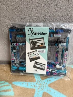 Lug Clearview 3pc Storage Envelopes~Hibiscus Multi~NEW in packaging